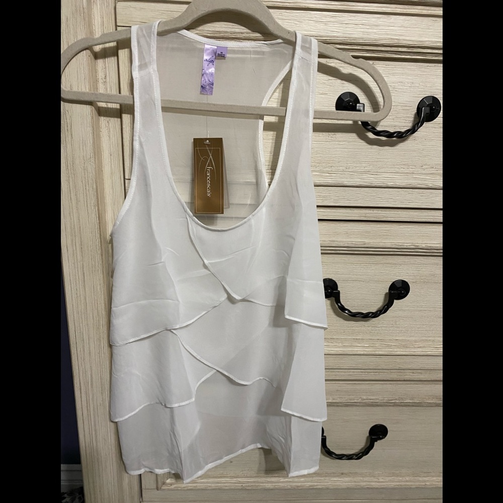 2/$15!! Sheer Ruffled Tiered Tank Blouse